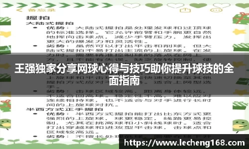 王强独家分享网球心得与技巧助你提升球技的全面指南